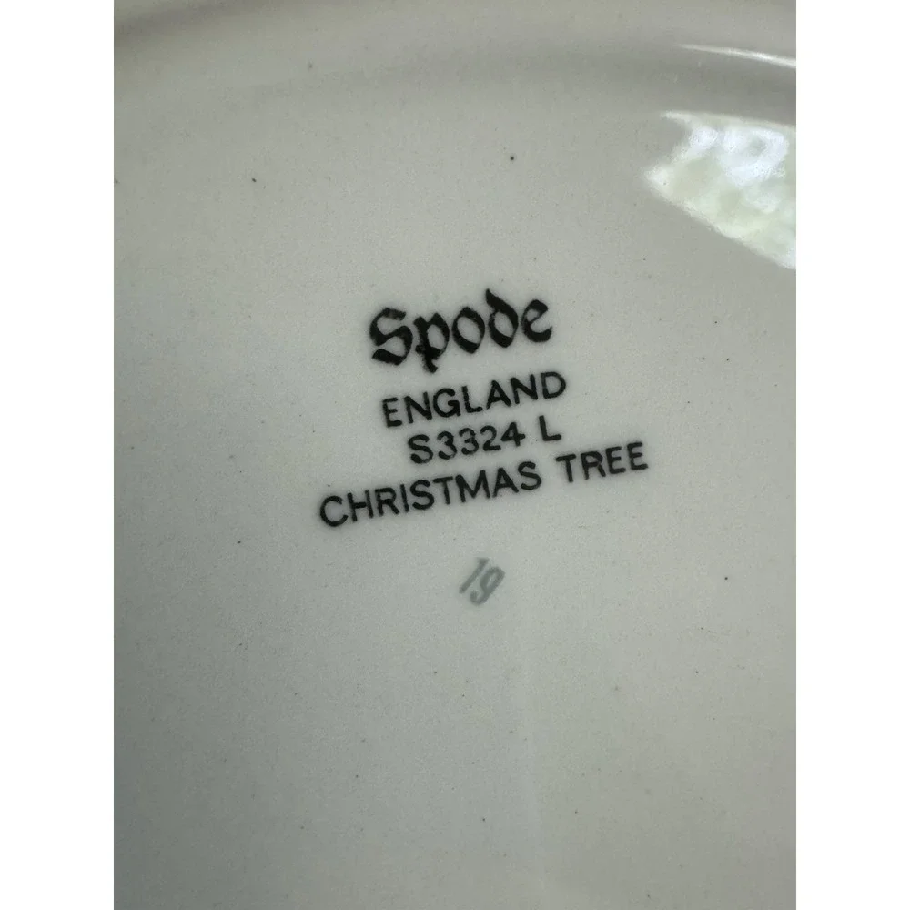 Vintage Spode England Christmas Tree 2-Tier Serving Stand Holiday Tidbit Tray